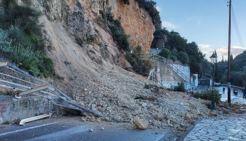Erdrutsch in Paleokastritsa